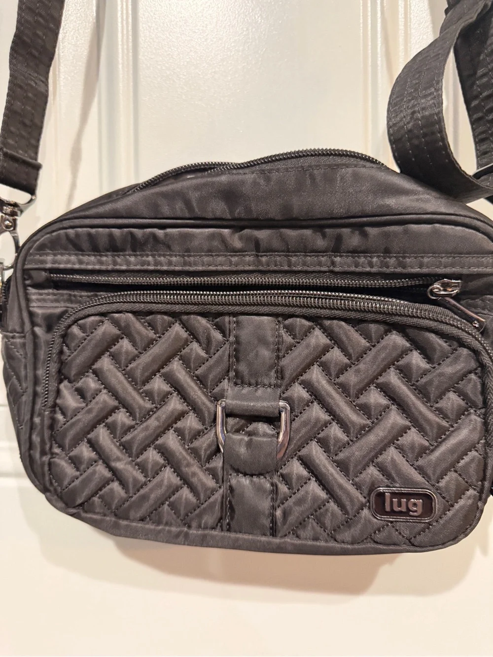 Lug Carousel Crossbody Bag Black Quilted Convertible Travel Organizer Purse